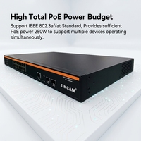 TiNCAM Smart Networking Full Gigabit 16 + 2 POE Switch con 2 * Módulo SFP 1 * Consola 48V Soporte Cámara IP NVR AHD CCTV