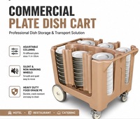 Chariot de transport commercial pour assiettes avec colonnes réglables et roulettes pivotantes