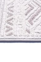 Tapis d'intérieur tissé Levini beige géométrique en mélange polyester/coton, 8 mm, lavable, texturé, moderne, scandinave, adapté aux animaux domestiques