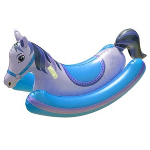 Juguete de caballo inflable de tamaño personalizado de PVC naranja de bajo precio para piscina de tierra interior y exterior - Product Image 2