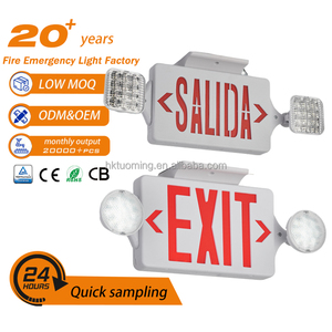 Tuoming Abs 9W 2835 6000K <b>Rechargeable</b> Double Heads <b>Led</b> Emergency Exit Sign <b>Light</b> - Product Image 1