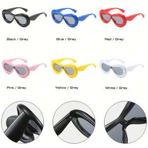 Gafas de Sol Retro Personalizadas con Logotipo, Lentes de una Pieza para Hombre, Gafas de Sol Steampunk Y2K para Mujer - Product Image 5