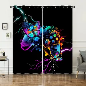 3D gamepad printing curtains design wholesale cheap living room curtains