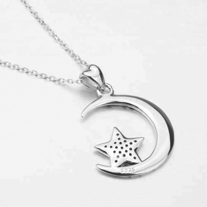 Custom made hand name sweater children choker moon CRYSTAL Bracelets Silver 925 necklace - Product Image 3