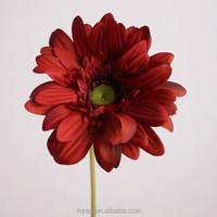 Flor de Gerbera Artificial de Alta Calidad con Tallo Único y Tacto Real para Decoración de Bodas, Hogar y Centros de Mesa