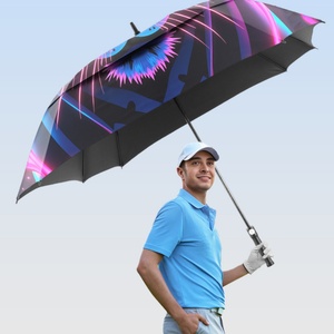 Promotional Straight EVA Handle Vented Double Canopy Logo Windproof Golf <b>Umbrella</b> with 190T Pongee - Product Image 4