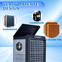Refroidisseur d'air évaporatif industriel intelligent et portable avec compresseur