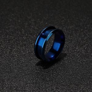 Vente en gros d'anneaux à vis en acier inoxydable plaqué or/bleu/noir de 8 mm, anneau vierge pour incrustation, ajustement confortable amovible, taille personnalisée acceptée - Product Image 6