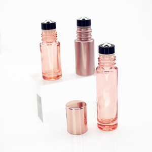 Botella de Vidrio Roll-on a Prueba de Luz de 5ml 10ml, Color Oro Rosa, para Decantar Aceites Esenciales y Perfumes, Envase Cosmético Vacío - Product Image 2
