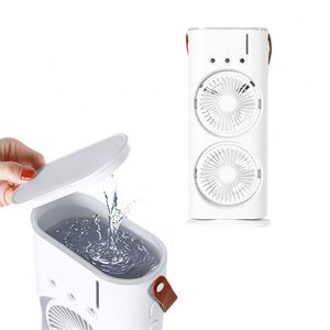Desktop Led Lighting Minimalist Rechargeable Dual-<b>Head</b> Cooling <b>Fan</b> for Library - Product Image 2