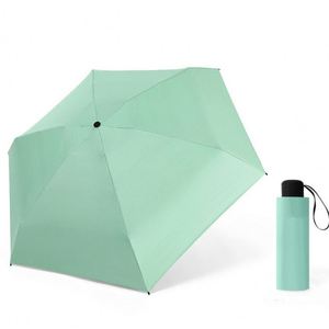Parapluie pliable compact en polyester à 5 sections avec panneaux en pongé, design moderne, plusieurs couleurs au choix, idéal pour les voyages - Product Image 3