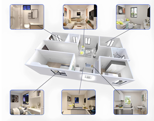 บ้านคอนเทนเนอร์ 40 ฟุต บ้านสำเร็จรูปหรูหรา บ้านสวน โรงแรมคอนเทนเนอร์ บ้านสองปีก บ้านสำเร็จรูปสองห้องนอน - Product Image 2