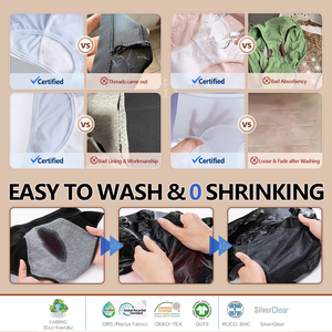 Culotte menstruelle personnalisée à 4 couches, colorée et à débit élevé pour adolescentes Culotte menstruelle hygiénique réutilisable et étanche à haute absorption - Product Image 5