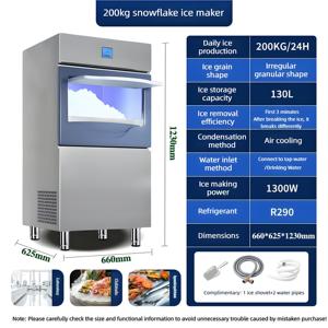 Machine à glaçons en flocons de neige de capacité commerciale 20, 50, 100 <span class=keywords><strong>KG</strong></span> pour la conservation du <span class=keywords><strong>poisson</strong></span>, les marchés de fruits de mer et les restaurants - Product Image 4