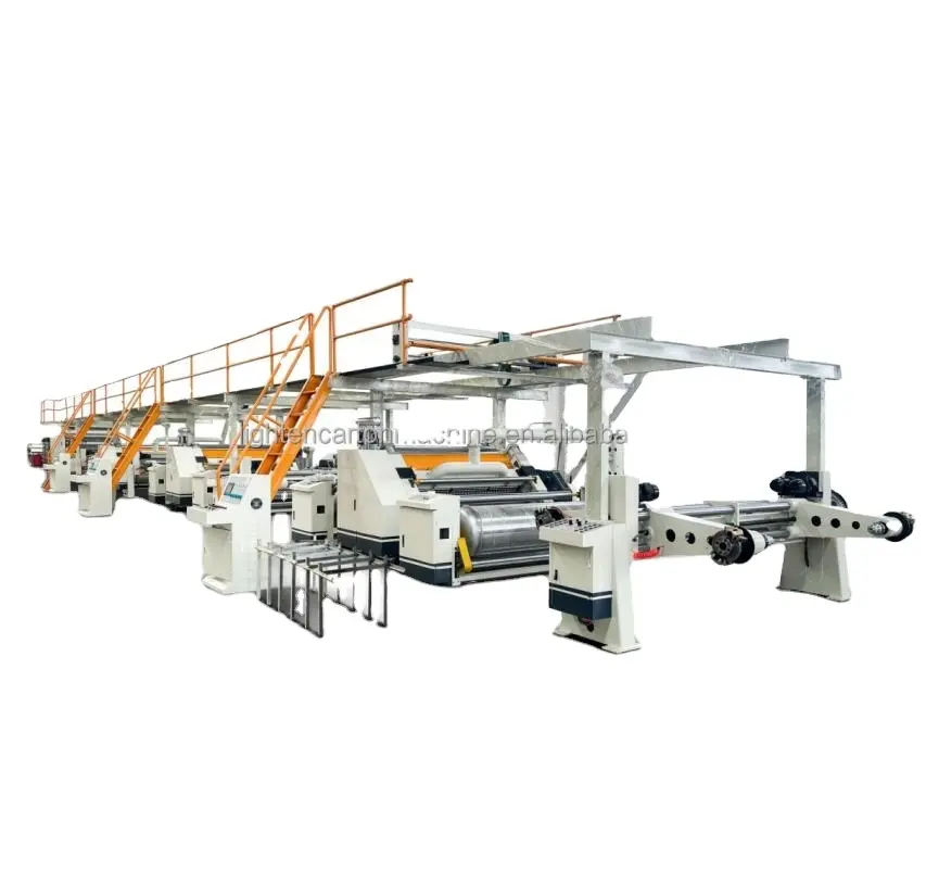 Cardboard making machine automatic 3 / 5 ply corrugated cardboard production line of corrugator packaging machinery