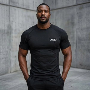 ผู้ผลิตชุดกีฬา จัดส่งรวดเร็ว เป็นมิตรกับสิ่งแวดล้อม สินค้ามาใหม่ MOQ ต่ำ เสื้อยืดออกกำลังกายฤดูร้อน ยืดหยุ่น แห้งเร็ว ทรงเข้ารูป - Product Image 1