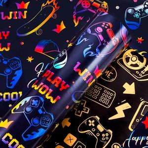 Papel de regalo holográfico con temática de controlador de videojuegos, 46.8 pies cuadrados, papel de regalo para niños de cumpleaños - Product Image 1