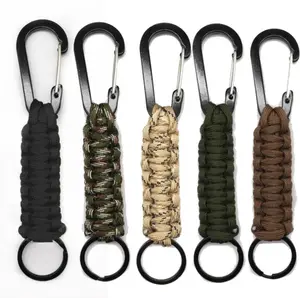 Gantungan Kunci Paracord, Gantungan Kunci dengan Carabiner Klip Kunci Tugas Berat untuk Pria Wanita