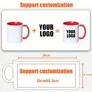 Tazas de Porcelana Personalizadas de 11 oz, para Sublimación, con Revestimiento Exterior Blanco y Color Interior, Tazas de Cerámica de 11 oz con Asa de Color - Product Image 5