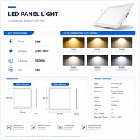 Panel de Luz LED Ultra Delgado 2x2 1x4 2x4, Luz de Techo Retroiluminada, CCT Seleccionable, para Oficina