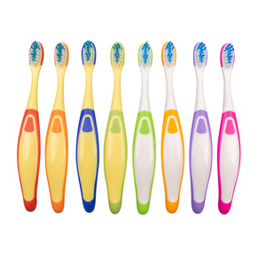 Brosse à dents pour enfants, poils doux, double couleur, forme ventrue, brosse à dents manuelle JSM151 - Product Image 3