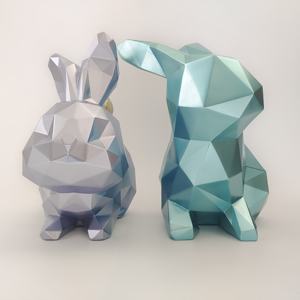 รูปปั้นกระต่ายนอร์ดิก รูปปั้นสัตว์นามธรรม กระปุกออมสิน งานศิลปะเรซิ่น งานฝีมือคุณภาพสูง เป็นมิตรกับสิ่งแวดล้อม สำหรับตกแต่งภายนอก - Product Image 2