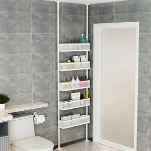 Cestello portaoggetti Ultra-stretto dal pavimento al soffitto per <span class=keywords><strong>porta</strong></span> del <span class=keywords><strong>bagno</strong></span> senza punzonatura a parete vari articoli <span class=keywords><strong>da</strong></span> toilette <span class=keywords><strong>da</strong></span> non perdere - Product Image 3