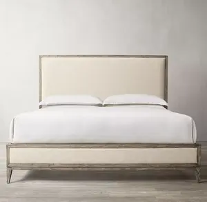 apartment villa indoor furniture set solid wood leather bed 18 m double bed metal hotel bed designer furniture