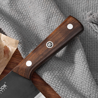 Ensemble de 5 couteaux de boucher forgés à la main Little Cook, manche en bois antidérapant et lame tranchante, pour hacher, couper et cuisiner