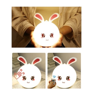 Lampe <span class=keywords><strong>Lapin</strong></span>, <span class=keywords><strong>Veilleuse</strong></span> LED <span class=keywords><strong>Lapin</strong></span>, <span class=keywords><strong>Veilleuse</strong></span> pour Enfants, <span class=keywords><strong>Veilleuse</strong></span> de Chevet pour Bébé, Lampe en Silicone USB à Contrôle Tactile, Capteur Tactile - Product Image 4