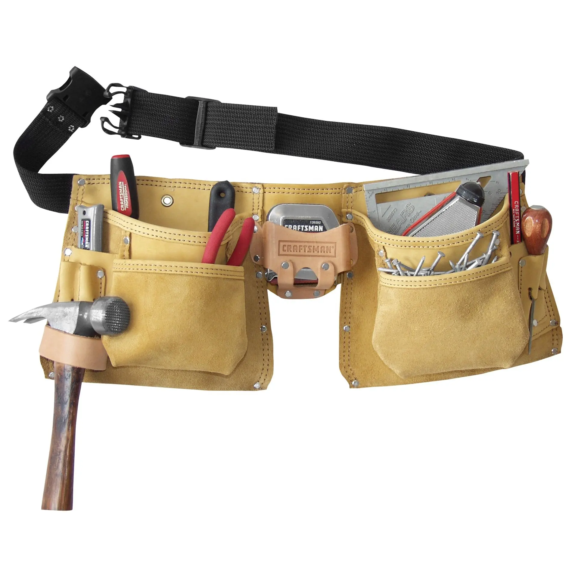 Ceinture d'outils en cuir pour électriciens durables Ceinture de travail pour charpentier Porte-outil pour ceintures Pochette de ceinture de travail de construction de taille Sac de ceinture d'outils