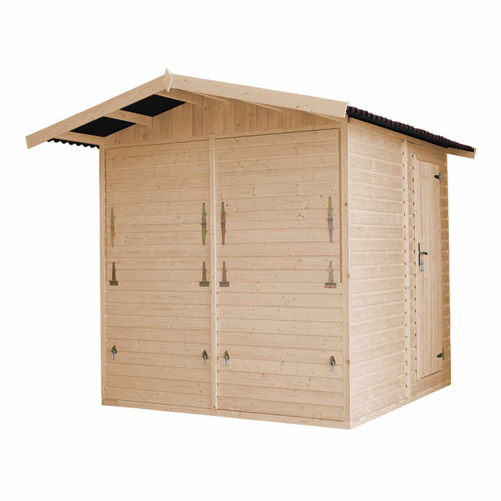 Wooden Market Stall 263 x 253 x H232 cm, 4.08m 2- Kiosk for Outdoor Events, Easy to Assemble and Dismantle M149