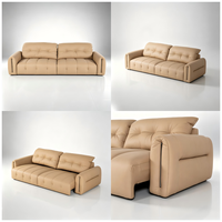 Canapé d'angle électrique 3 places en cuir véritable de luxe, moderne, OEM, pour hôtel, appartement, villa, maison