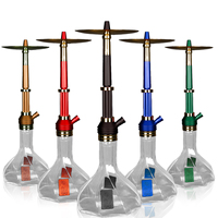 Nouvelle conception en alliage d'aluminium, chicha arabe, narguilé à tuyau unique, chicha à fumer, narguilé avec boîte cadeau