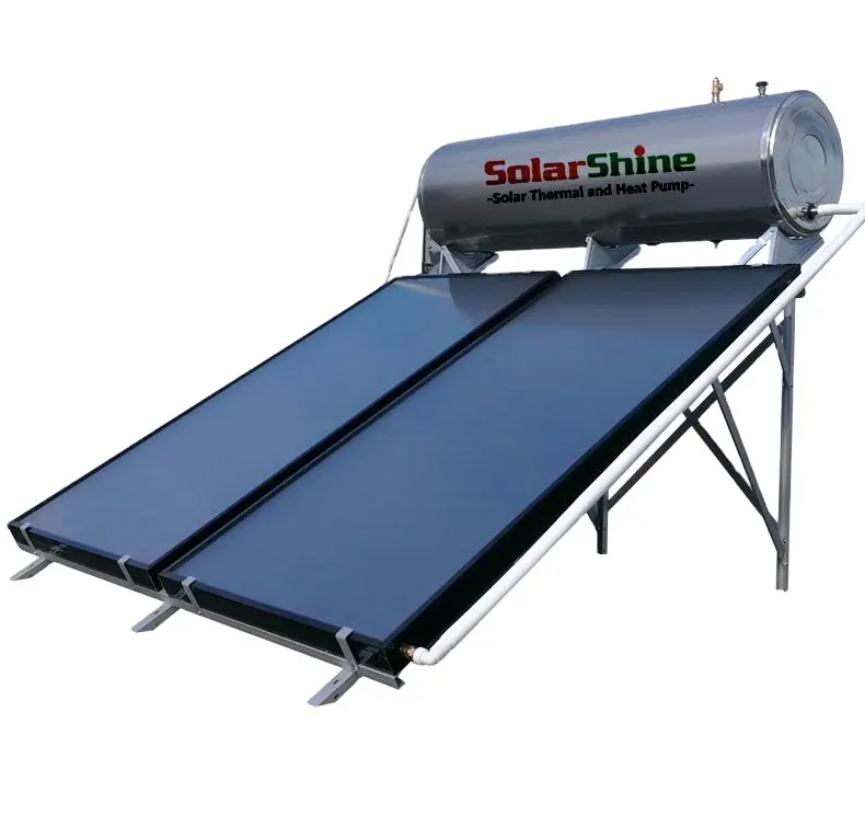 Aquecedor de água solar termossifão pressurizado alto com placa plana coletor solar 150L 200L 250L 300L