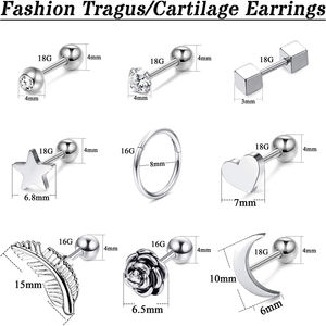 Boucles d'oreilles en or fin avec zircon et <span class=keywords><strong>diamant</strong></span> squelette, fabrication industrielle, pour <span class=keywords><strong>piercing</strong></span> d'<span class=keywords><strong>oreille</strong></span>, bijoux pour cartilage percé, 2025 OEM, 1 paire - Product Image 6