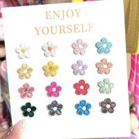 Mini patchs brodés de 1,5 cm, style coréen, fleur à cinq pétales, à thermocoller pour accessoires de cheveux, chaussures, chaussettes et chemises