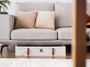 Lot de 2 organiseurs de rangement sous lit pour chaussures et vêtements, sacs de rangement en tissu rectangulaires pour chambre à coucher, type vertical - Product Image 4