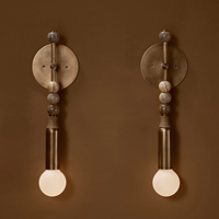 Lámpara de Pared de Mármol Francés de Diseño, Lámpara de Pared LED de Alta Gama para Decoración de Fondo, Adecuada para Estudio, Dormitorio y Sala de Estar