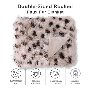 Manta de Piel Sintética Gruesa para Sofá, Manta de Felpa Minky Cálida y Suave de Doble Cara con Efecto Fruncido para Dormitorio - Product Image 1