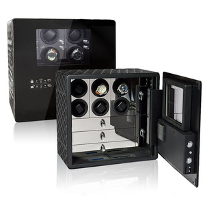 Coffre-fort de luxe pour montres avec verrouillage numérique par empreinte digitale, en verre anti-explosion, hauteur 42 cm - Product Image 1
