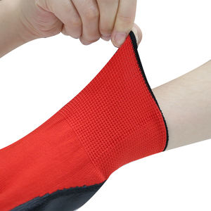 Venta al por mayor Durable Industrial Worker Seguridad Rojo Poliéster Shell Palma recubierta Negro Nitrilo Guantes DE TRABAJO - Product Image 5