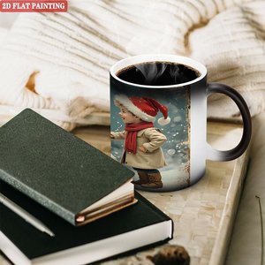 Premium <b>Ceramic</b> <b>Mug</b> 11oz Frosted Black Heat Activated Coffee Cup Daily Use - Product Image 3