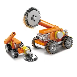 3D DIY自由轮迷你积木汽车切断工具消防救援卡车儿童玩具