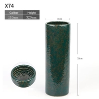 Jingdezhen Vase En Céramique Brodé Vert Tube Droit Arrangement De Fleurs Ustensiles Japonais Fleur Chemin Salon Décoration