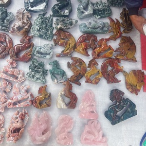 Vente en gros de sculptures en agate rose naturelle, cheval en quartz rose, renard <span class=keywords><strong>à</strong></span> <span class=keywords><strong>neuf</strong></span> <span class=keywords><strong>queues</strong></span>, cristal de guérison, artisanat pour décoration, cadeaux - Product Image 3