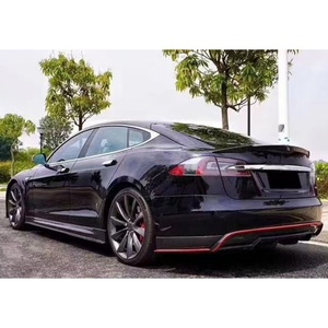 Kit de Carrocería de Fibra de Carbono Húmeda de Cuerpo Estrecho para Modificación de Coche 2014, Incluye Labio Delantero, Labio Trasero, Alerón Trasero y Faldones Laterales para Tesla Model S - Product Image 5