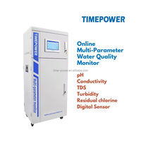 Monitor de Calidad del Agua Multiparamétrico con Drenaje Automático y Control de Flujo Estable, Gabinete para Medir pH, Cloro, Conductividad, TDS y Turbidez