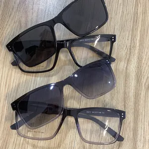2023新款时尚超轻磁性太阳镜高品质TR90方形复古眼镜处方夹