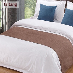 Taitang de Hotel 100% algodón ropa de cama de <span class=keywords><strong>Reina</strong></span> rey tamaño edredón + hoja de cama plana de + almohada casos - Product Image 1